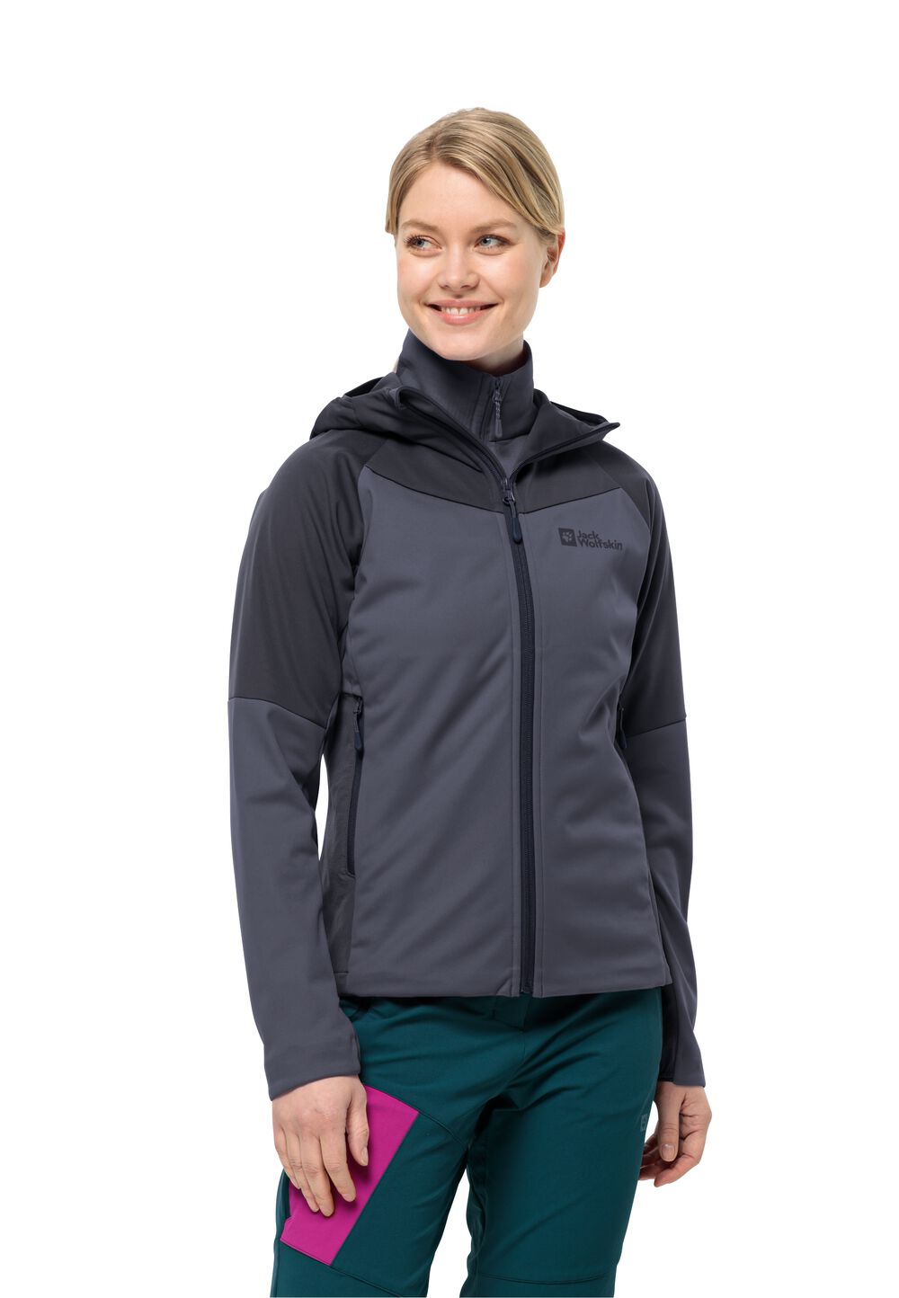 Jack Wolfskin Softshelljacke Damen Brisstal Hoody Women M dolphin dolphin von Jack Wolfskin