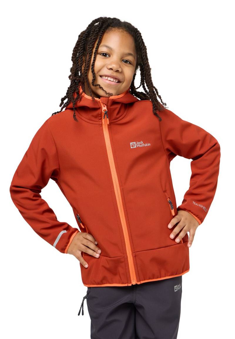 Jack Wolfskin Softshelljacke Kinder Actamic Jacket Kids 128 intense rust intense rust von Jack Wolfskin