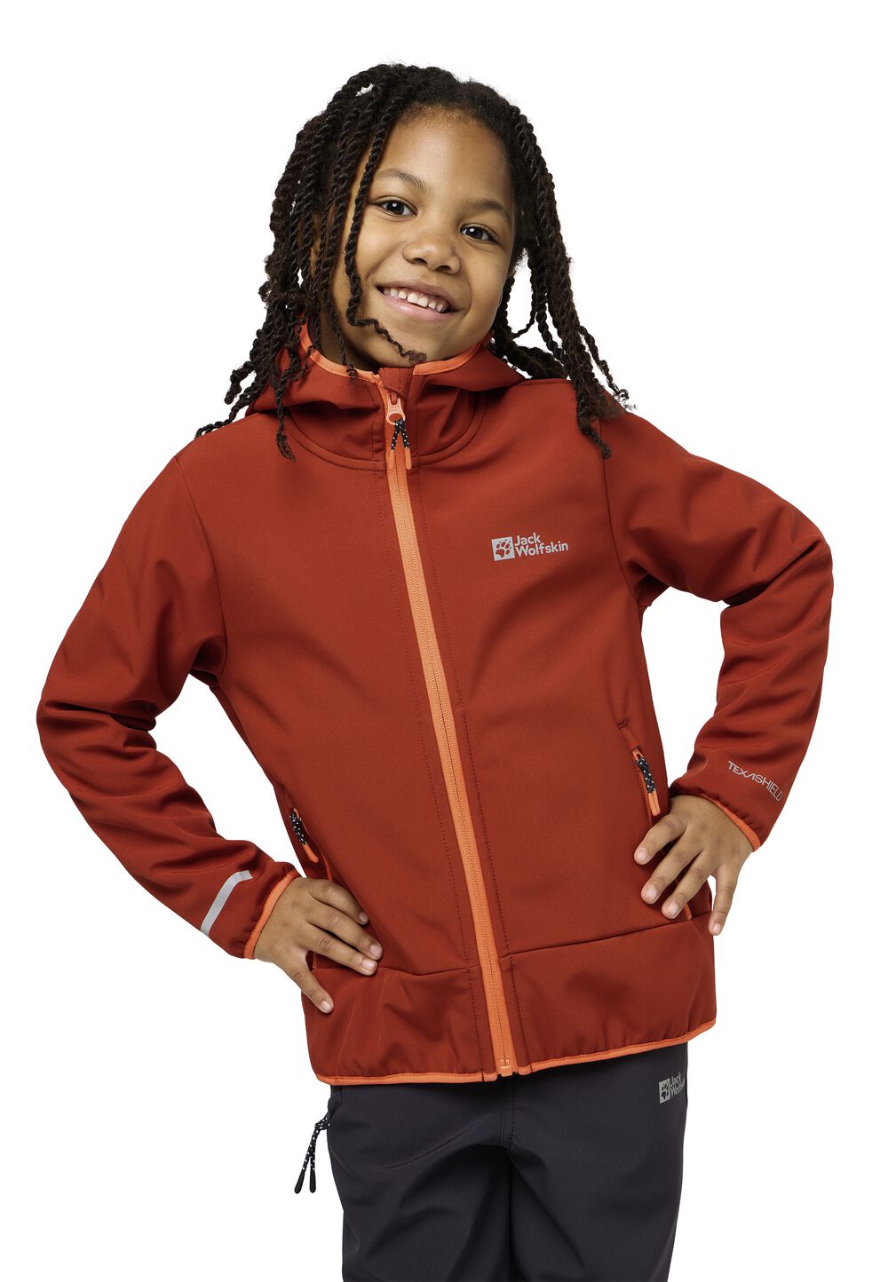 Jack Wolfskin Softshelljacke Kinder Actamic Jacket Kids 140 intense rust intense rust von Jack Wolfskin