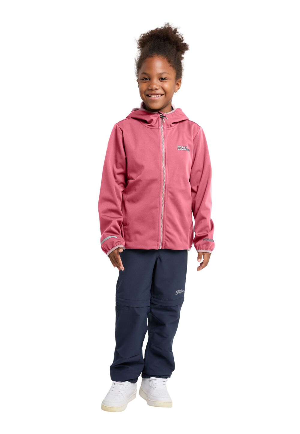 Jack Wolfskin Softshelljacke Kinder Feldberg Hooded Jacket Kids 128 soft pink soft pink von Jack Wolfskin