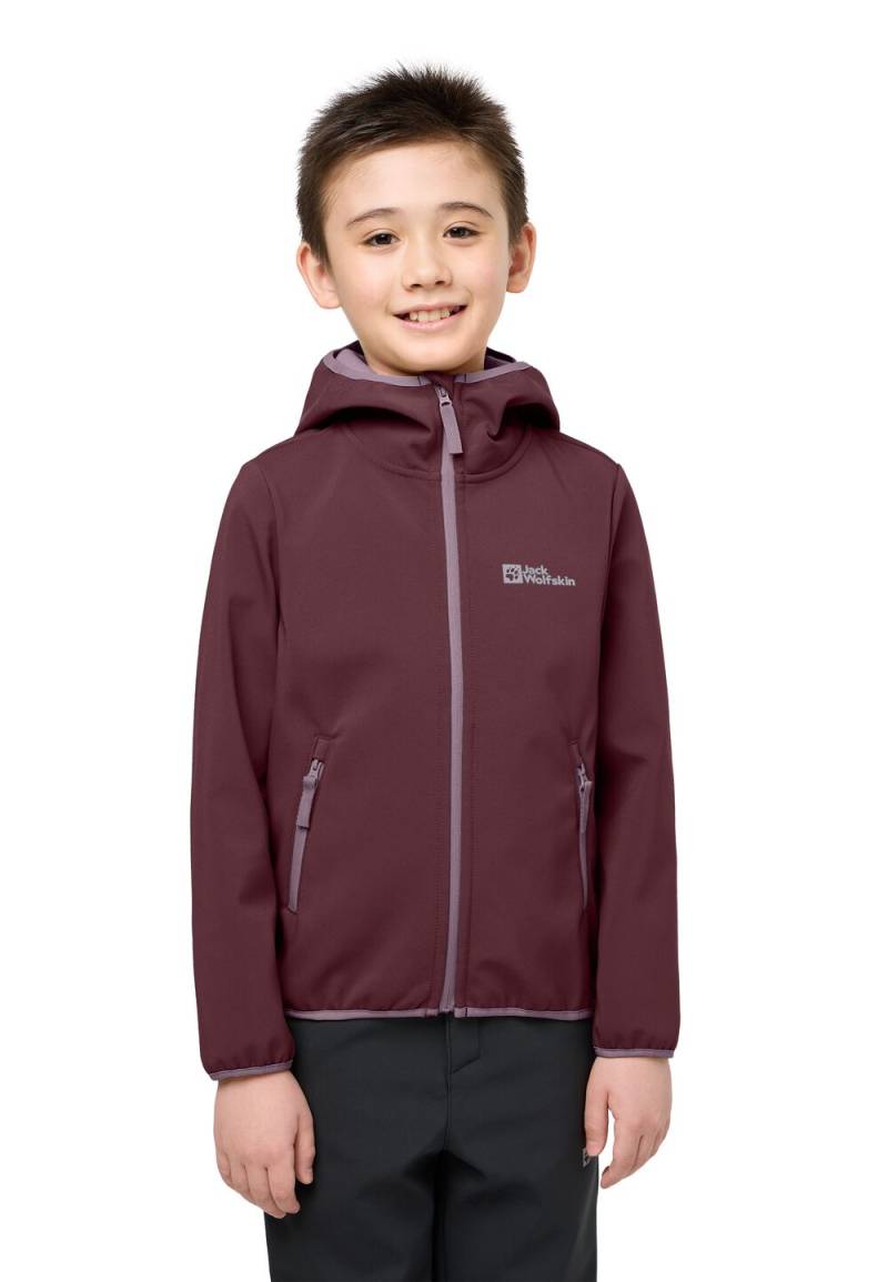 Jack Wolfskin Softshelljacke Kinder Fourwinds Jacket Kids 104 boysenberry boysenberry von Jack Wolfskin