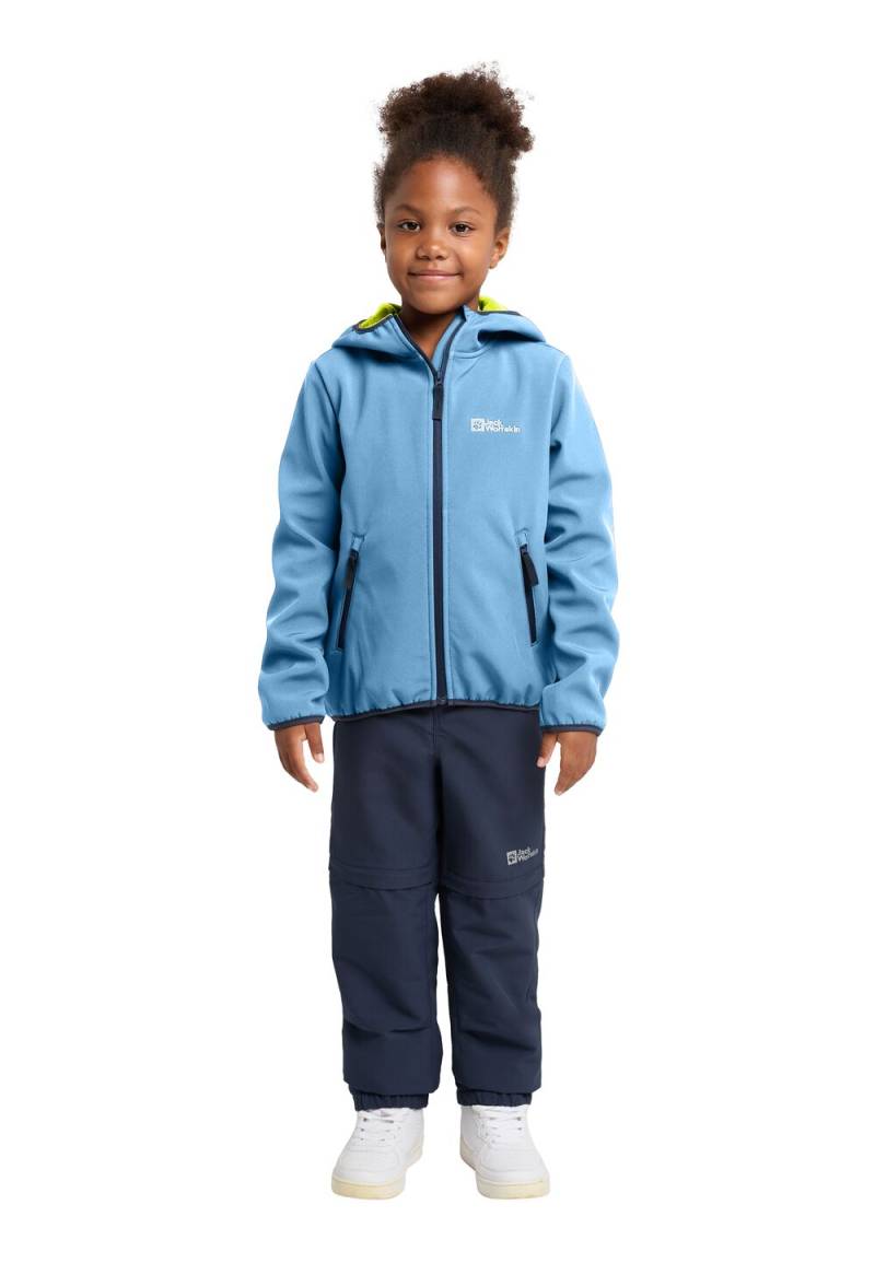 Jack Wolfskin Softshelljacke Kinder Fourwinds Jacket Kids 104 elemental blue Elemental Blue von Jack Wolfskin