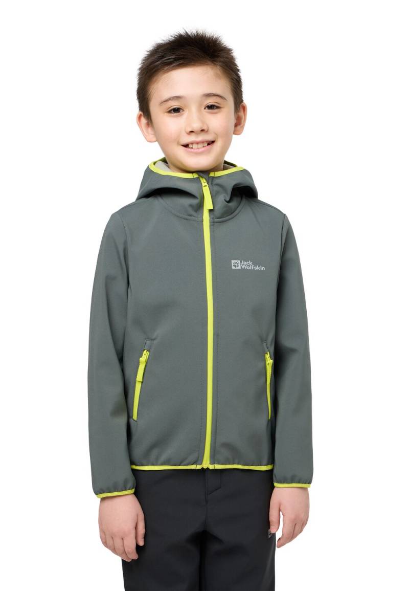 Jack Wolfskin Softshelljacke Kinder Fourwinds Jacket Kids 104 slate green slate green von Jack Wolfskin