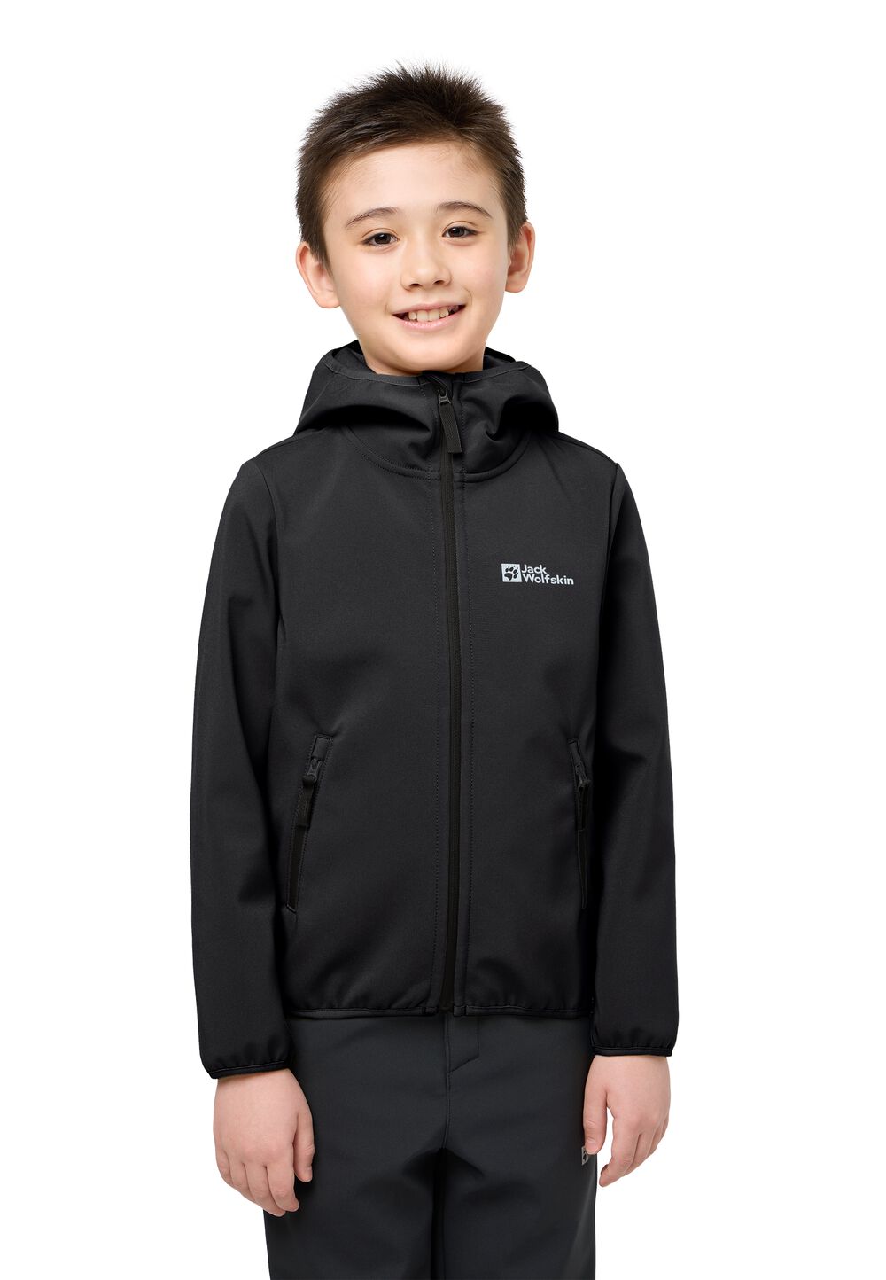 Jack Wolfskin Softshelljacke Kinder Fourwinds Jacket Kids 152 granite black granite black von Jack Wolfskin