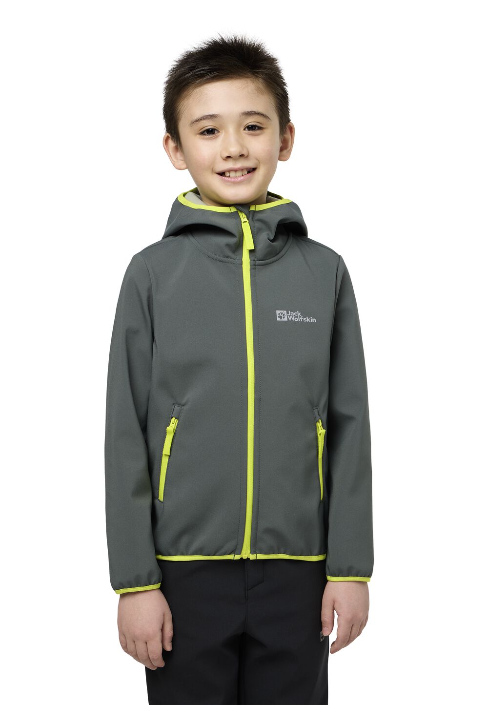 Jack Wolfskin Softshelljacke Kinder Fourwinds Jacket Kids 164 slate green slate green von Jack Wolfskin