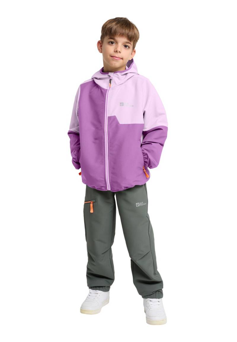 Jack Wolfskin Softshelljacke Kinder Turbulence Hooded Jacket Kids 116 sea rose Sea Rose von Jack Wolfskin