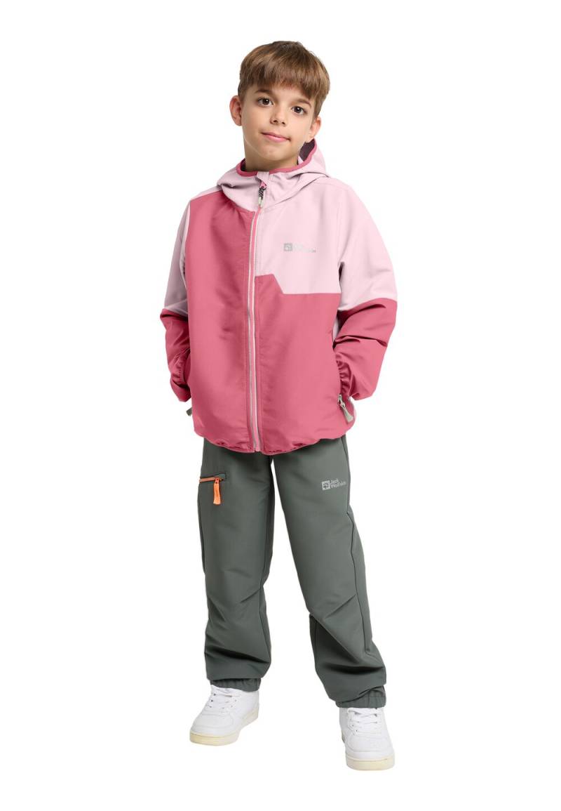 Jack Wolfskin Softshelljacke Kinder Turbulence Hooded Jacket Kids 116 soft pink soft pink von Jack Wolfskin