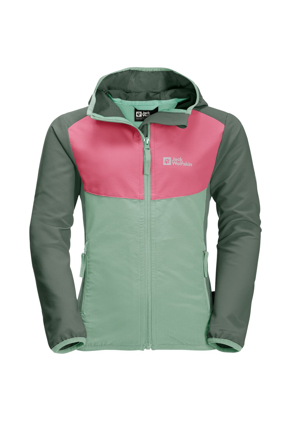 Jack Wolfskin Softshelljacke Mädchen Turbulence Girls 176 granite green granite green von Jack Wolfskin