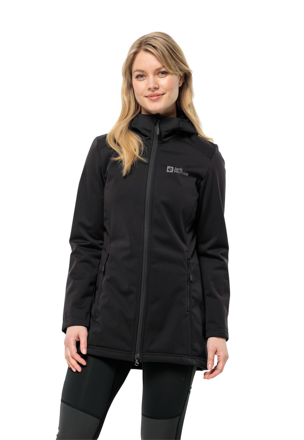 Jack Wolfskin Softshellmantel Damen Windhain Coat Women L black black von Jack Wolfskin