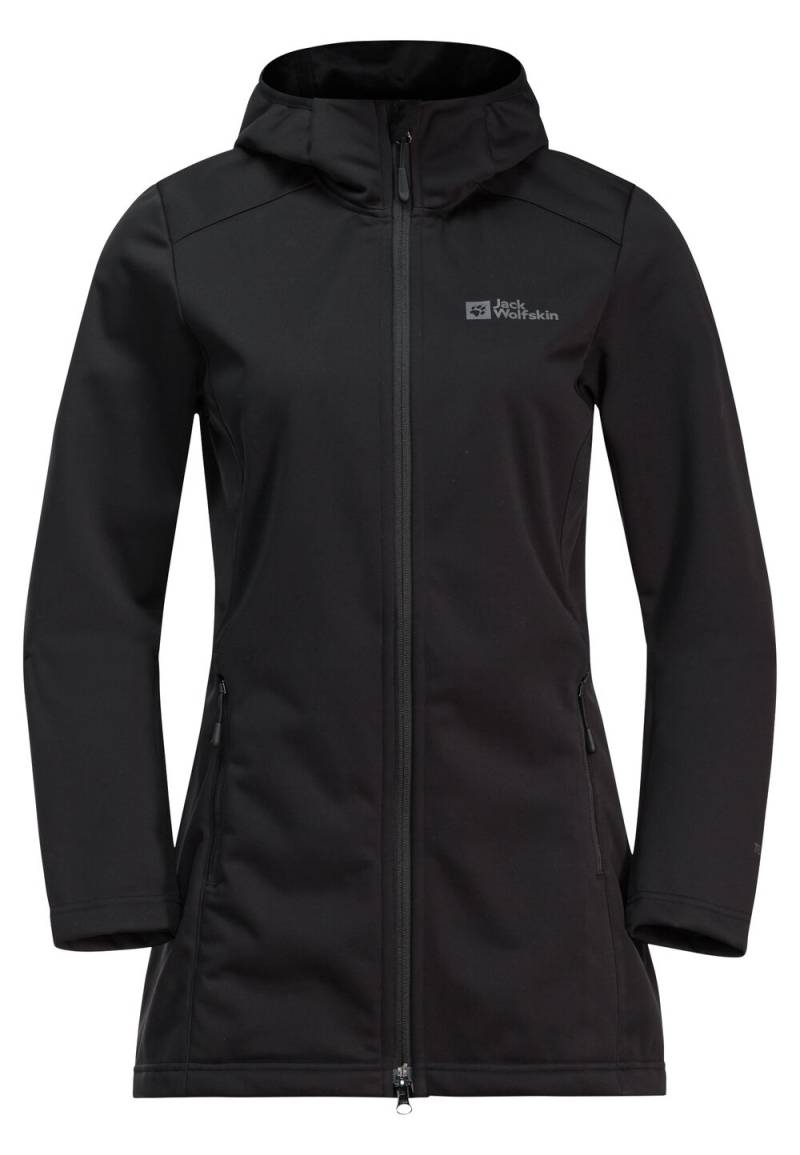 Jack Wolfskin Softshellmantel Damen Windhain Coat Women M black black von Jack Wolfskin