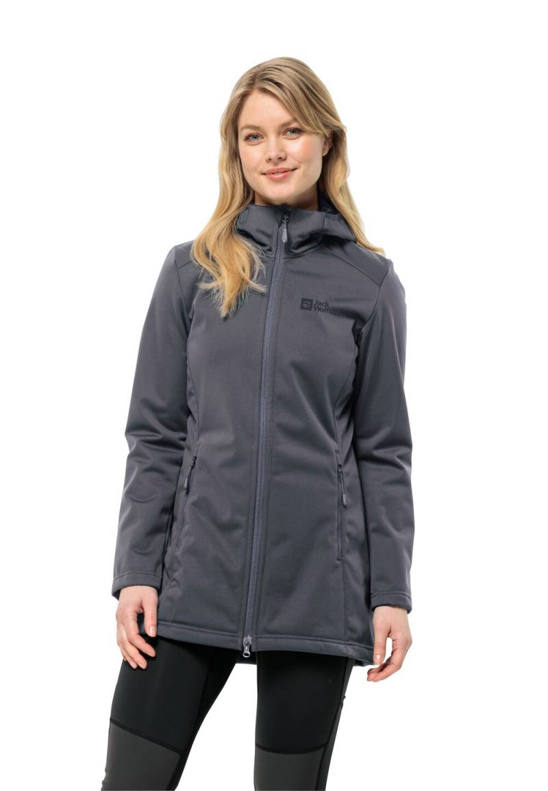 Jack Wolfskin Softshellmantel Damen Windhain Coat Women XXL dolphin dolphin von Jack Wolfskin