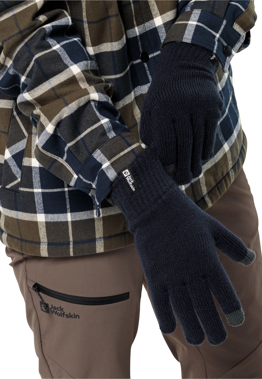 Jack Wolfskin Strick-Handschuhe Rib Glove L blau night blue von Jack Wolfskin