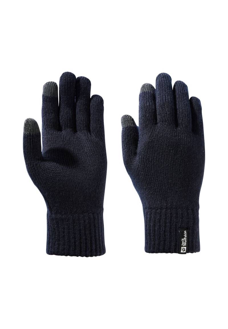 Jack Wolfskin Strick-Handschuhe Rib Glove L blau night blue von Jack Wolfskin