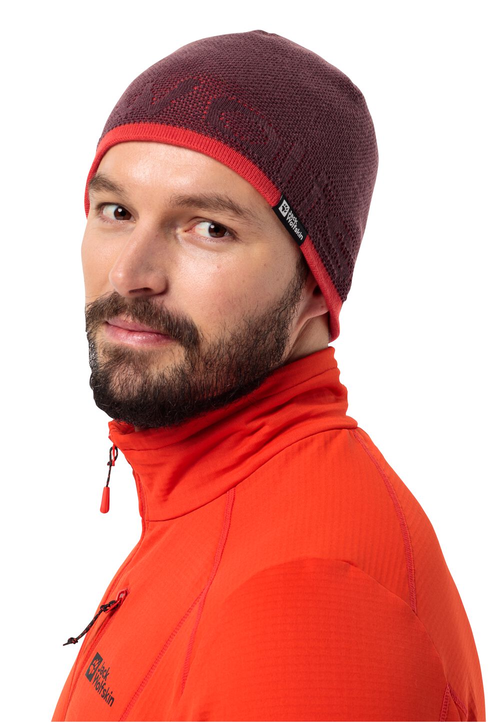 Jack Wolfskin Strickmütze Brand Beanie one size red earth red earth von Jack Wolfskin