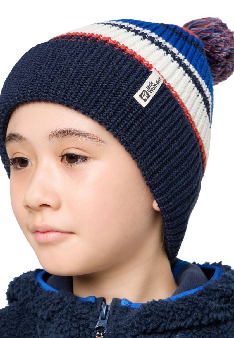 Jack Wolfskin Strickmütze Kinder Pompom Beanie Kids One Size blau night blue von Jack Wolfskin