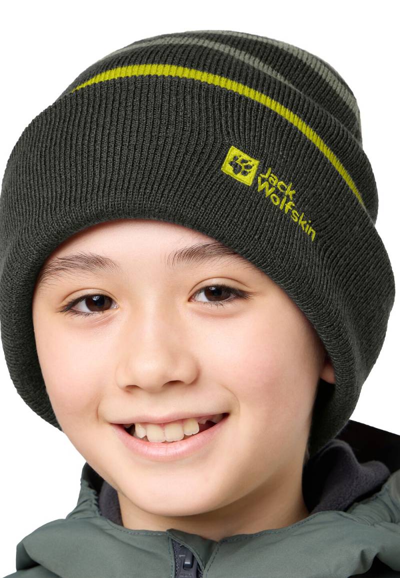 Jack Wolfskin Strickmütze Kinder Stripy Knit Beanie Kids M mint leaf mint leaf von Jack Wolfskin