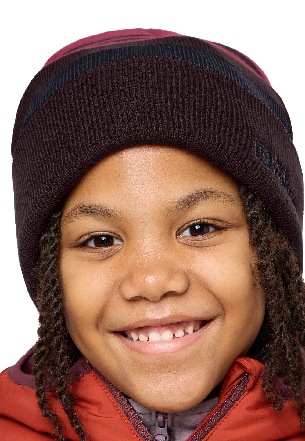 Jack Wolfskin Strickmütze Kinder Stripy Knit Beanie Kids S pink lemonade pink lemonade von Jack Wolfskin