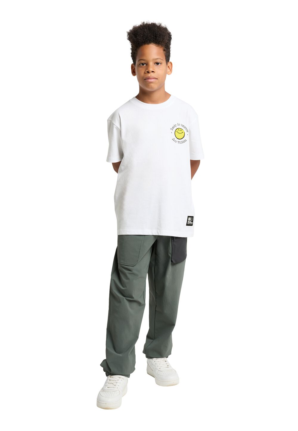 Jack Wolfskin T-Shirt aus Bio-Baumwolle Teenager Smileyworld T-Shirt Boys 128 white White von Jack Wolfskin