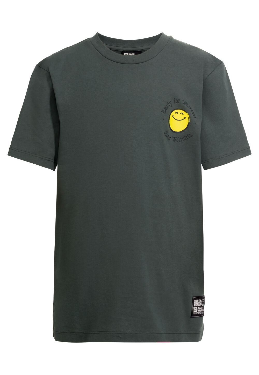 Jack Wolfskin T-Shirt aus Bio-Baumwolle Teenager Smileyworld T-Shirt Youth 152 slate green slate green von Jack Wolfskin