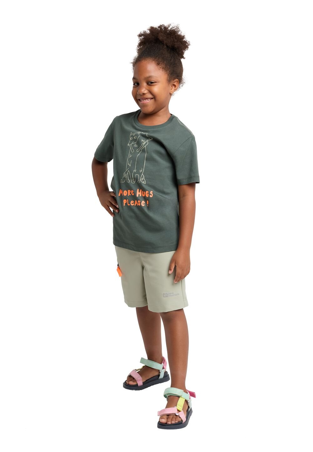 Jack Wolfskin T-Shirt Aus Biobaumwolle Kinder More Hugs T-Shirt Kids 104 grau slate green von Jack Wolfskin