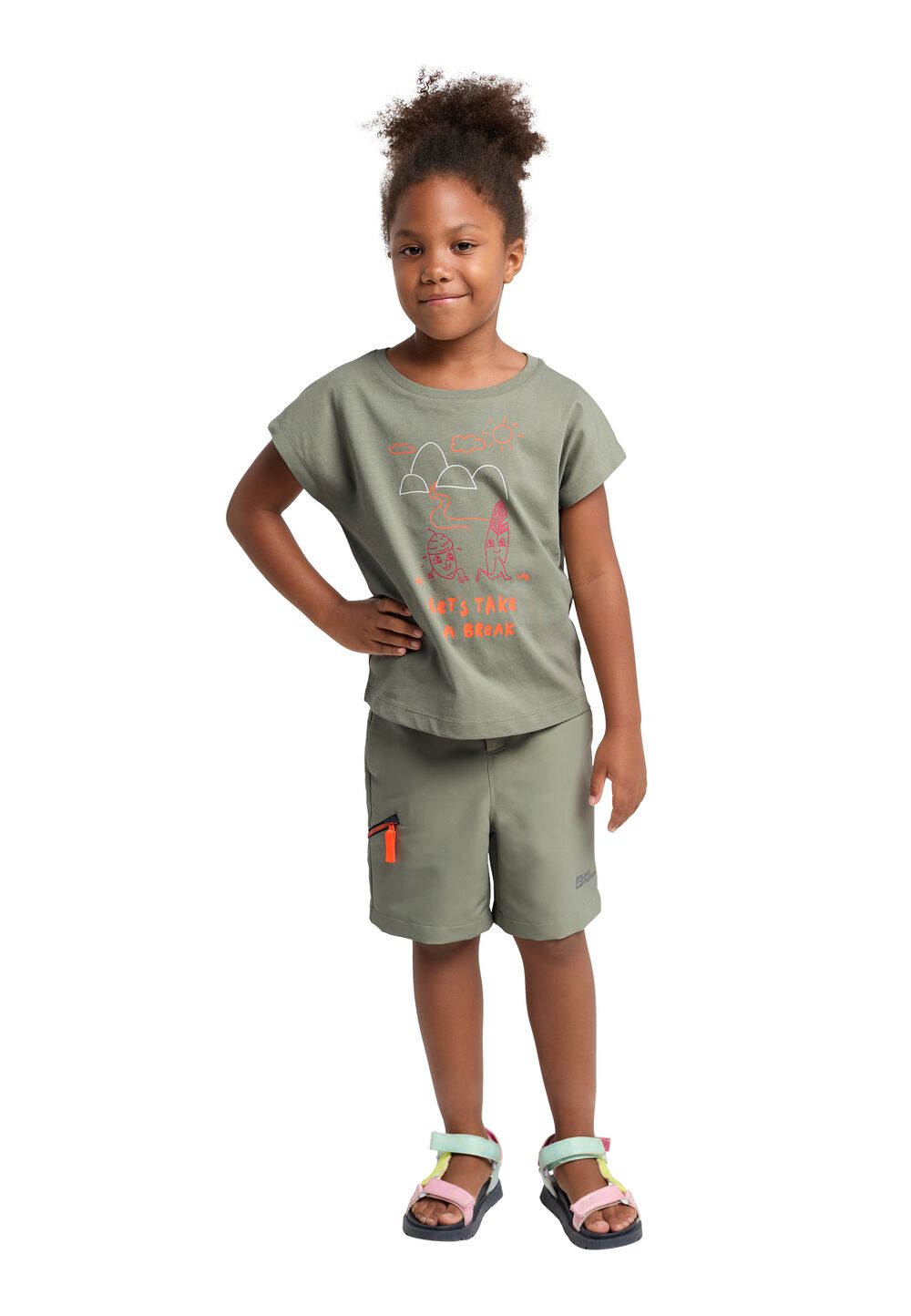 Jack Wolfskin T-Shirt aus Biobaumwolle Kinder Take A Break T-Shirt Girls 104 mint leaf mint leaf von Jack Wolfskin