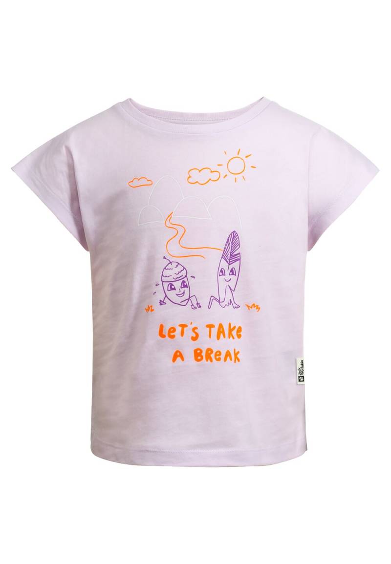 Jack Wolfskin T-Shirt aus Biobaumwolle Kinder Take A Break T-Shirt Girls 104 pale lavendar Pale Lavendar von Jack Wolfskin