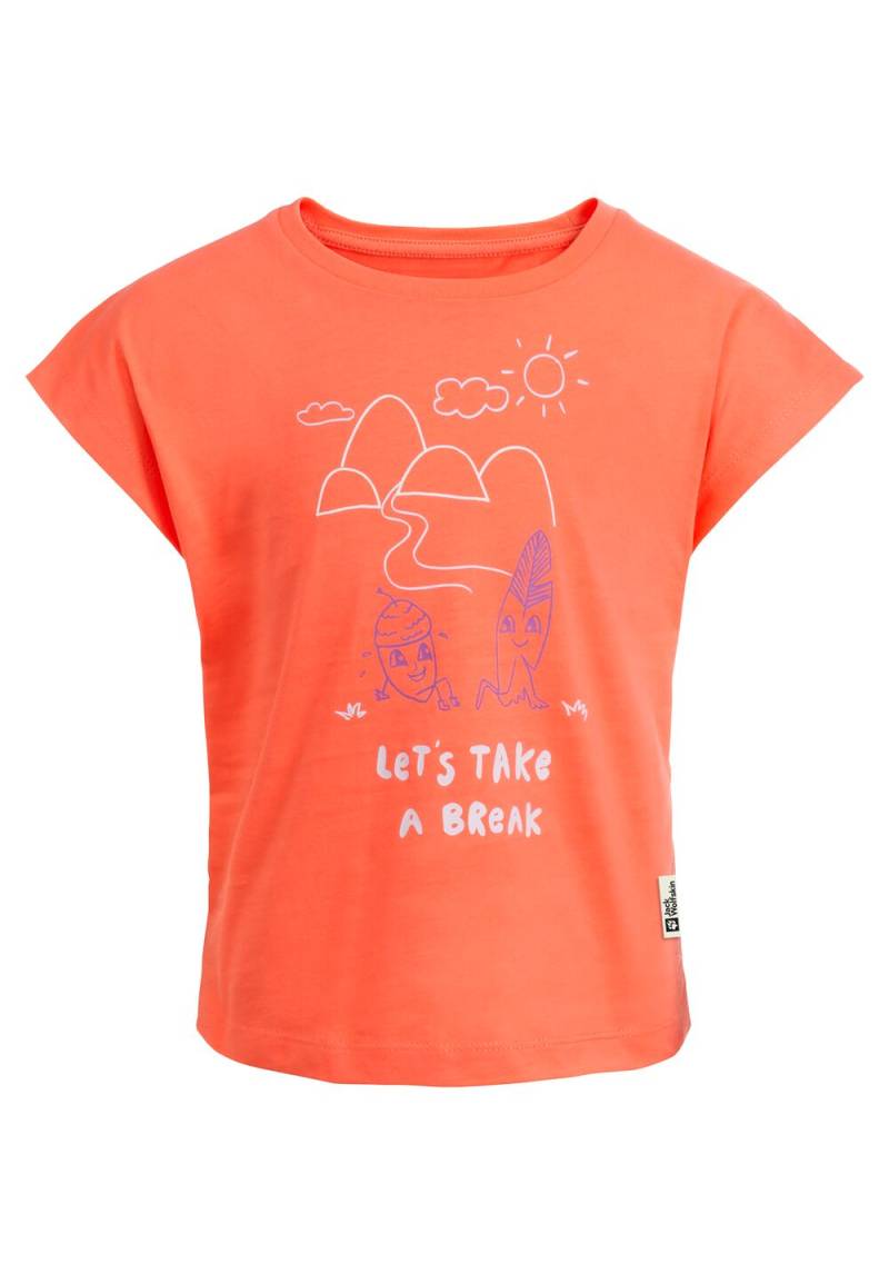 Jack Wolfskin T-Shirt aus Biobaumwolle Kinder Take A Break T-Shirt Girls 116 digital orange Digital Orange von Jack Wolfskin