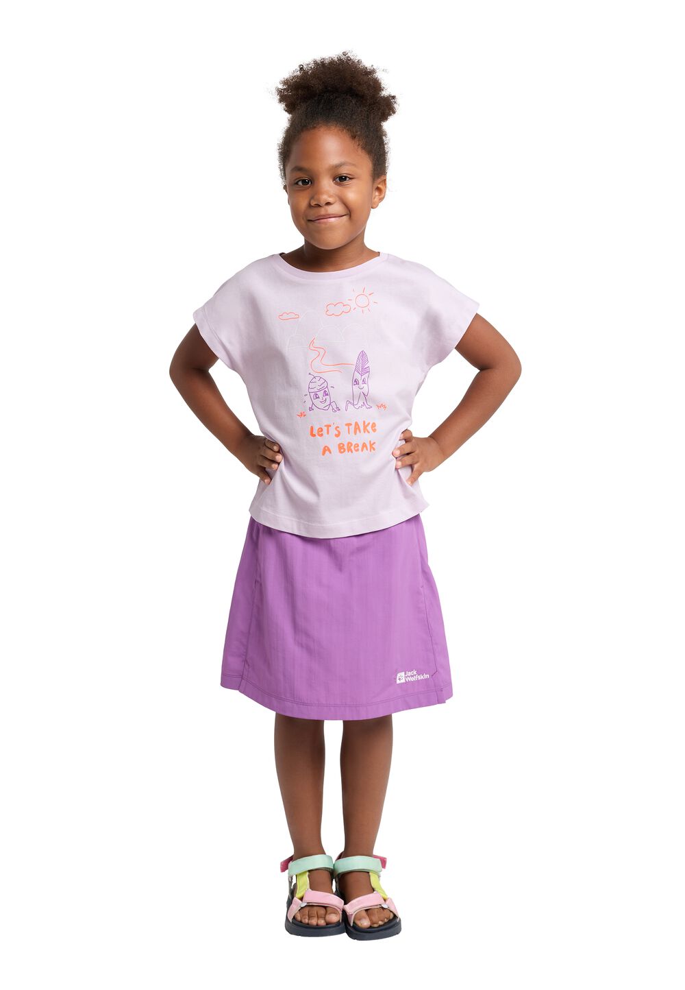 Jack Wolfskin T-Shirt aus Biobaumwolle Kinder Take A Break T-Shirt Girls 140 pale lavendar Pale Lavendar von Jack Wolfskin