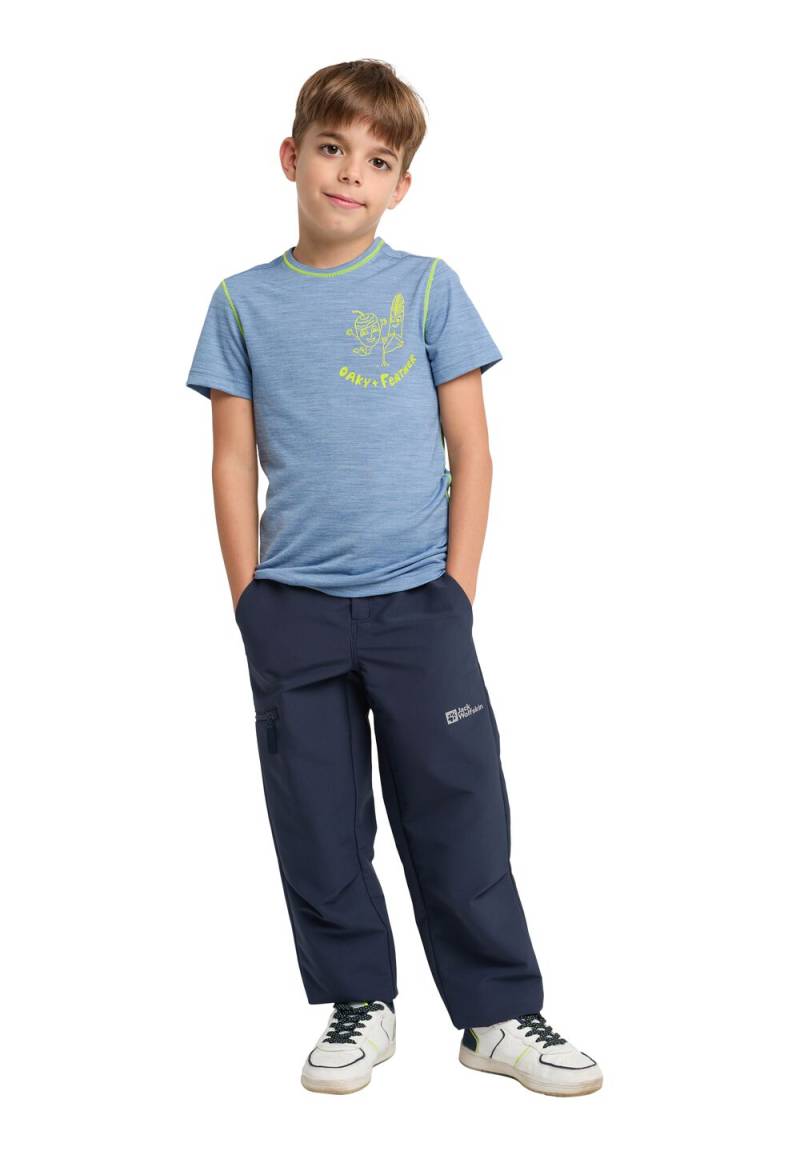 Jack Wolfskin T-Shirt aus Merinowolle Kinder Merino Graphic T-Shirt Kids 128 elemental blue Elemental Blue von Jack Wolfskin