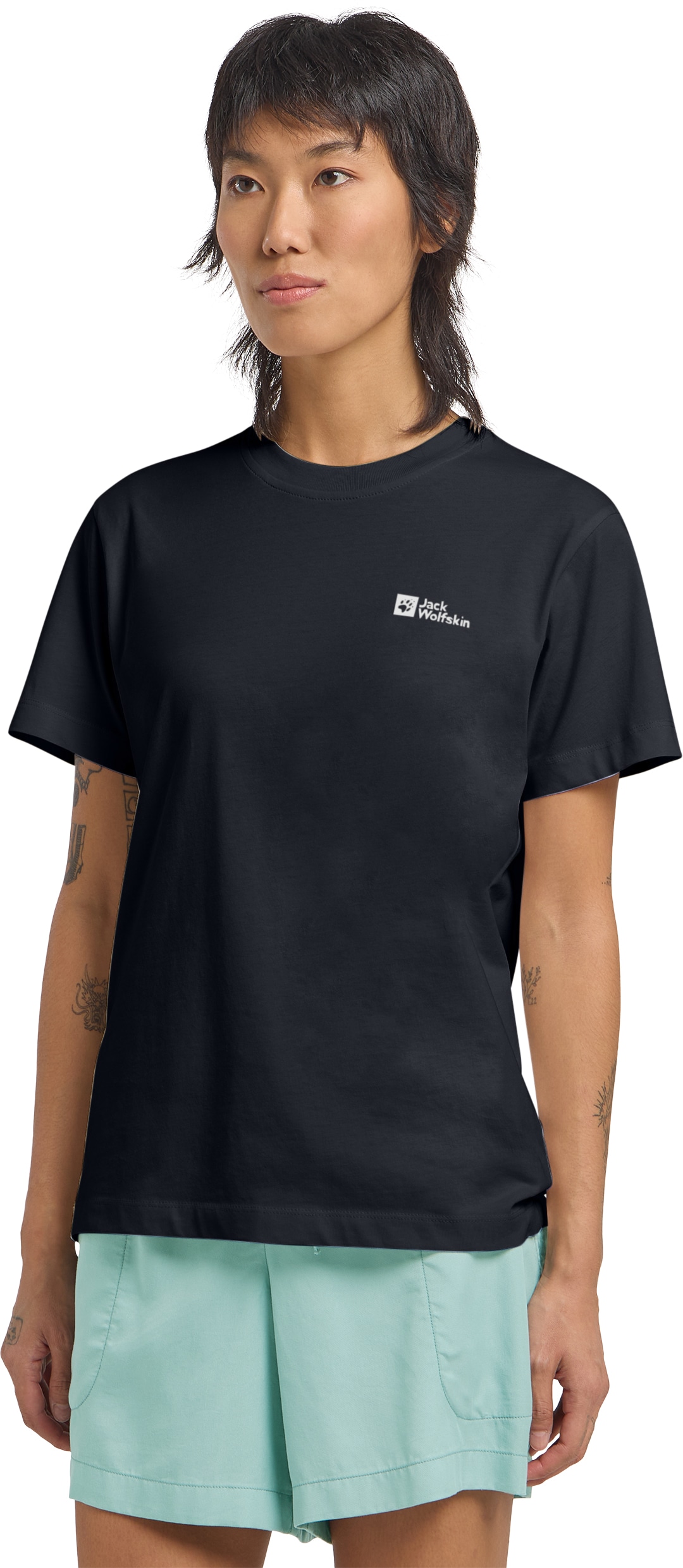 Jack Wolfskin T-Shirt »ESSENTIAL T W«, weiches, klassisches T-Shirt aus atmungsaktiver Bio-Baumwolle von Jack Wolfskin