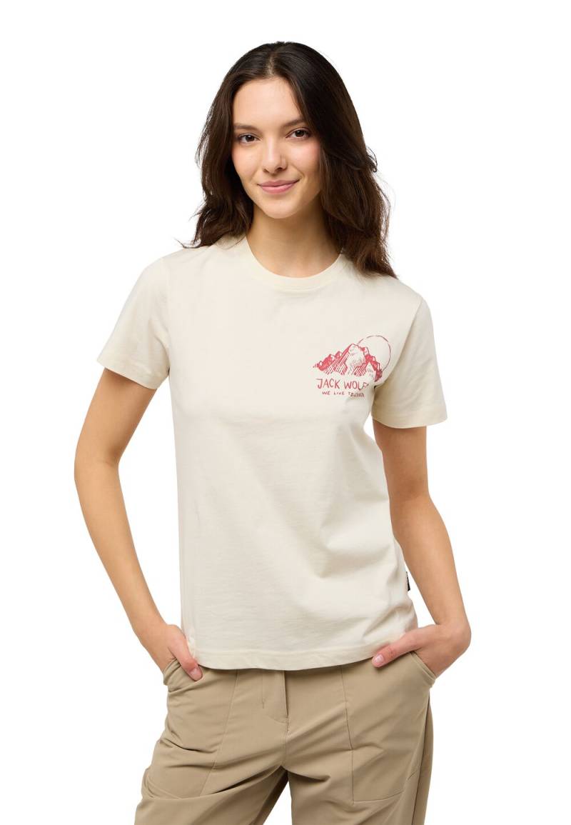 Jack Wolfskin T-Shirt aus Bio-Baumwolle Damen Bergblick T-Shirt Women S panna cotta panna cotta von Jack Wolfskin