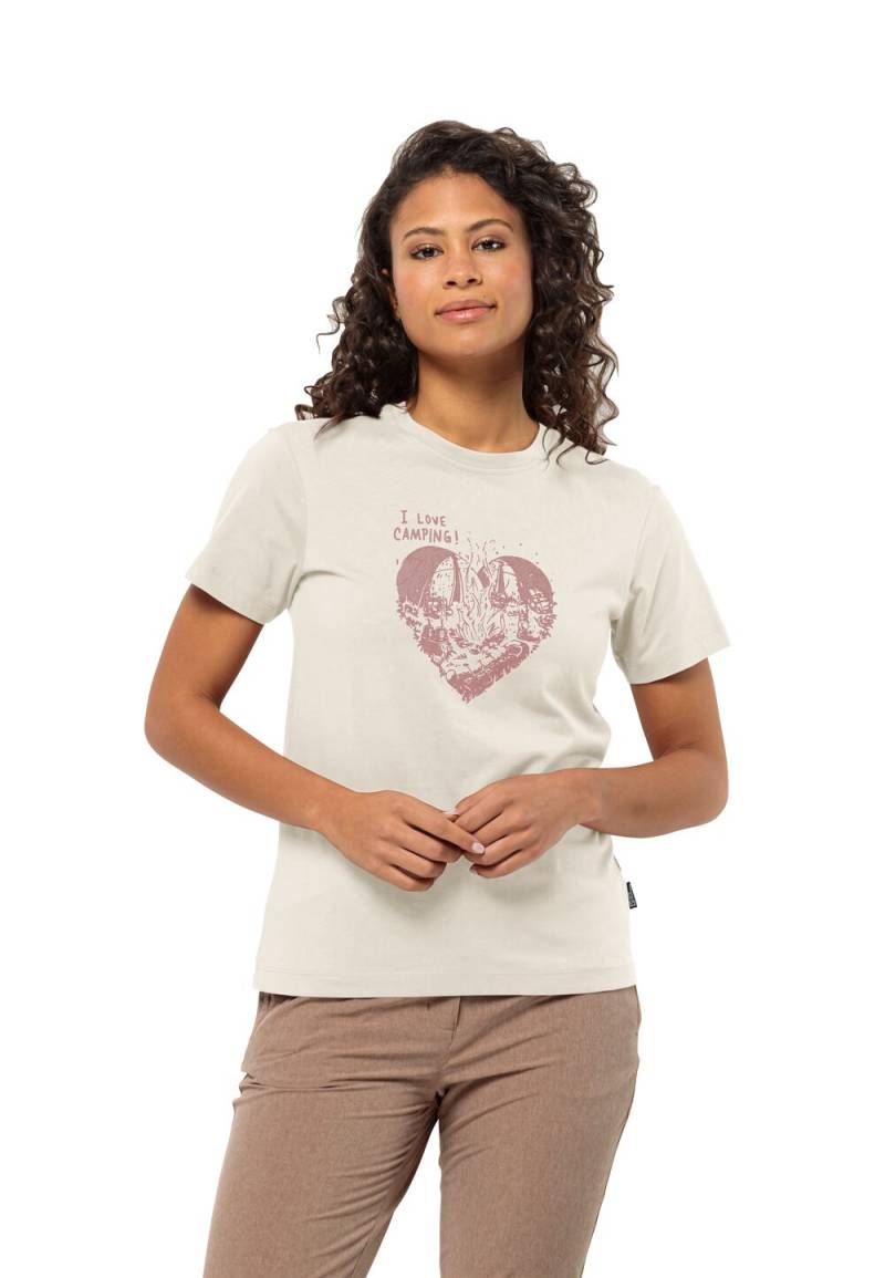 Jack Wolfskin T-Shirt aus Bio-Baumwolle Damen Camping Love T-Shirt Women L cotton white cotton white von Jack Wolfskin