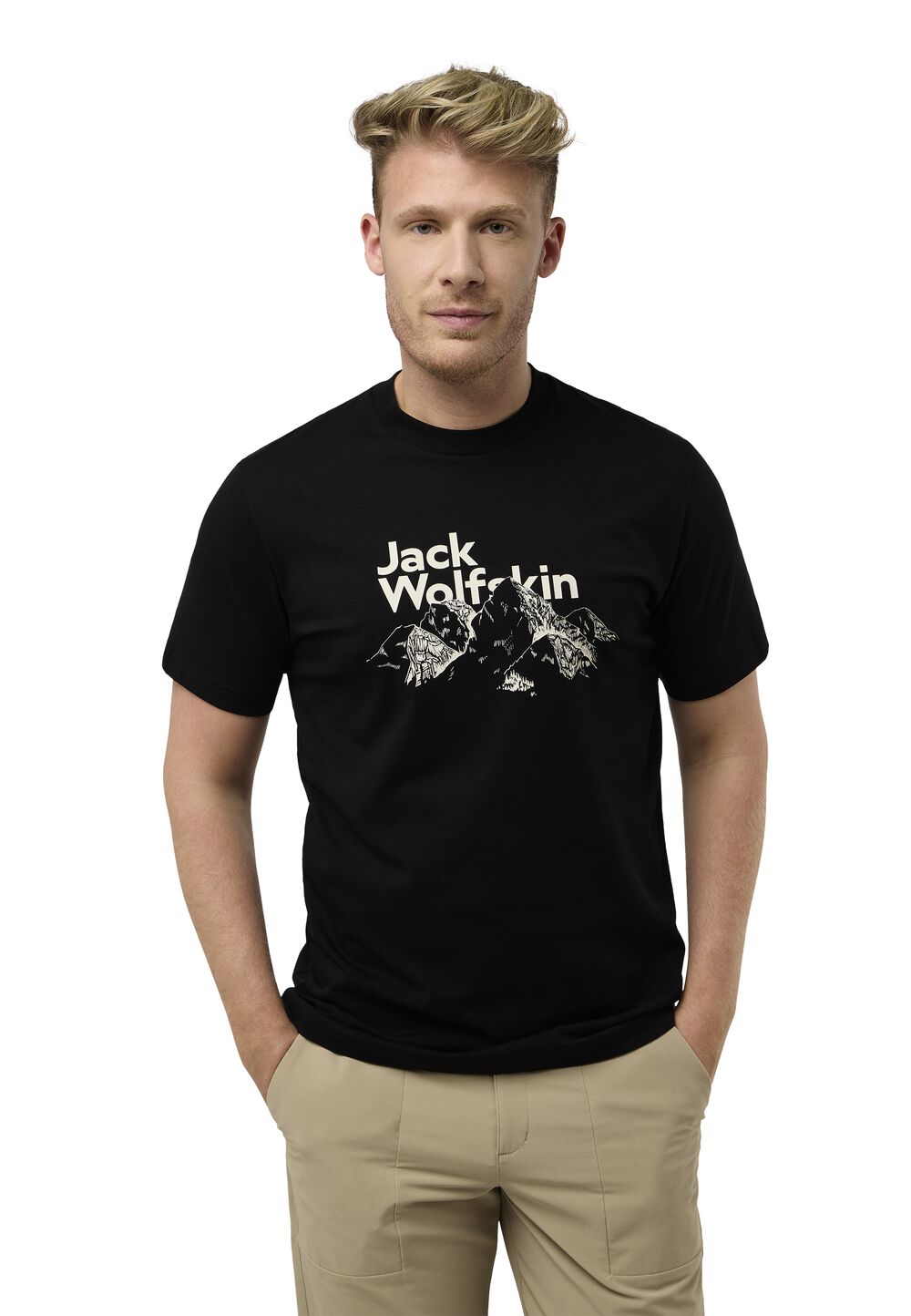 Jack Wolfskin T-Shirt aus Bio-Baumwolle Herren Bergblick T-Shirt Men 2XL black black von Jack Wolfskin