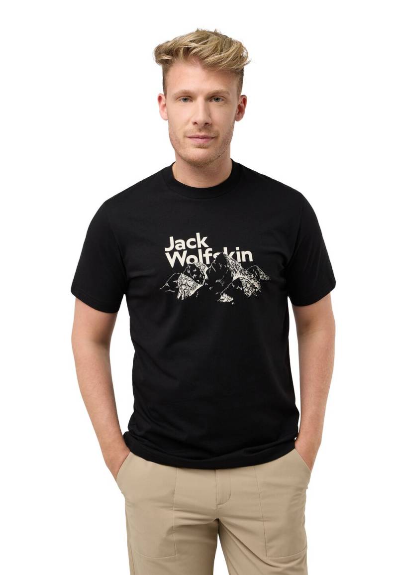 Jack Wolfskin T-Shirt aus Bio-Baumwolle Herren Bergblick T-Shirt Men 2XL black black von Jack Wolfskin