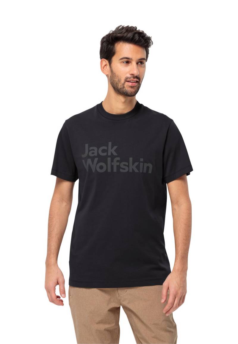 Jack Wolfskin T-Shirt aus Bio-Baumwolle Herren Brand T-Shirt Men L black black von Jack Wolfskin