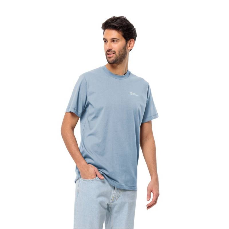 Jack Wolfskin T-Shirt aus Bio-Baumwolle Herren Essential T-Shirt Men L blue fog blue fog von Jack Wolfskin