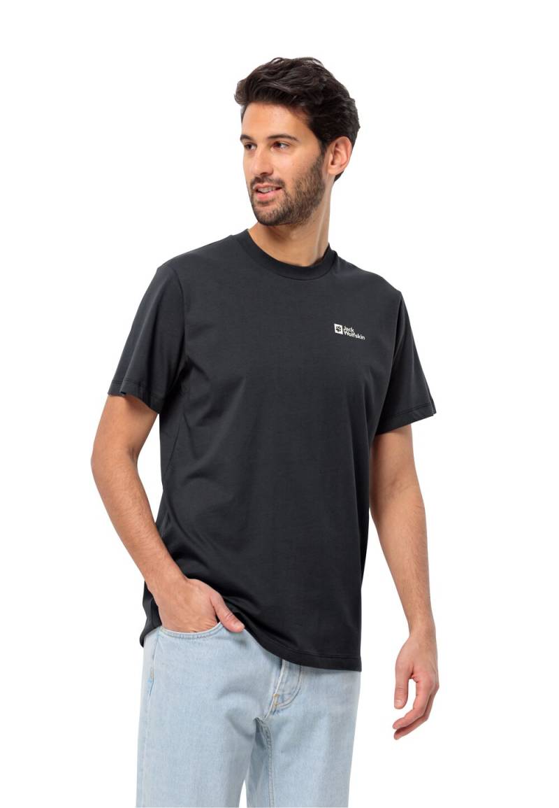 Jack Wolfskin T-Shirt aus Bio-Baumwolle Herren Essential T-Shirt Men S black 6001 black 6001 von Jack Wolfskin