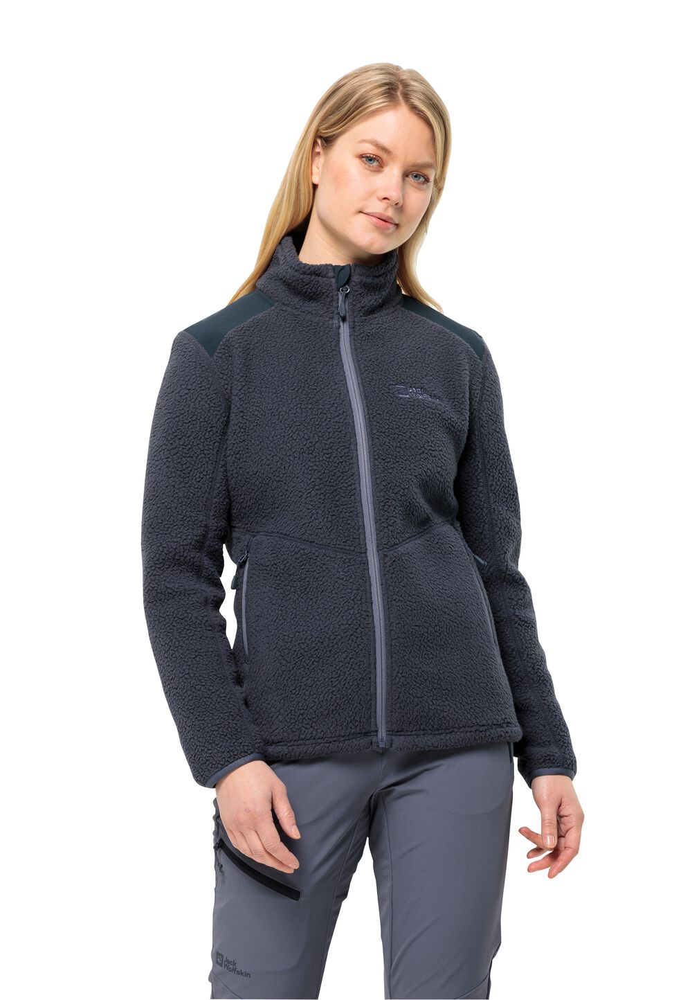 Jack Wolfskin Trekking-Fleecejacke Damen Kammweg Pile FZ Women M graphite graphite von Jack Wolfskin