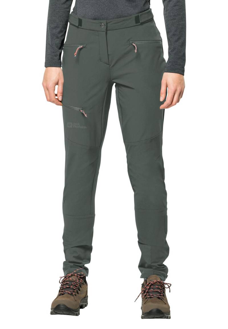 Jack Wolfskin Trekking-Softshellhose Damen Salmaser Pants Women 34 slate green slate green von Jack Wolfskin