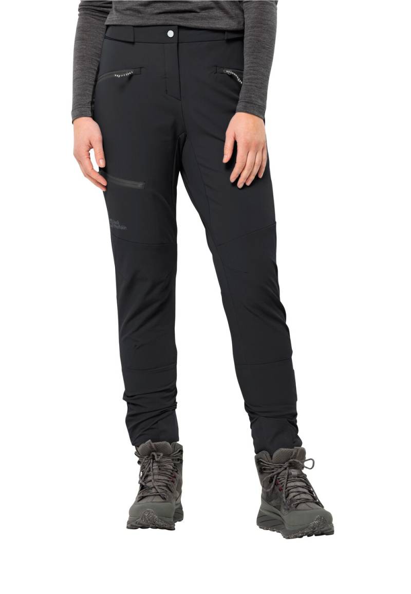 Jack Wolfskin Trekking-Softshellhose Damen Salmaser Pants Women 34 black black von Jack Wolfskin