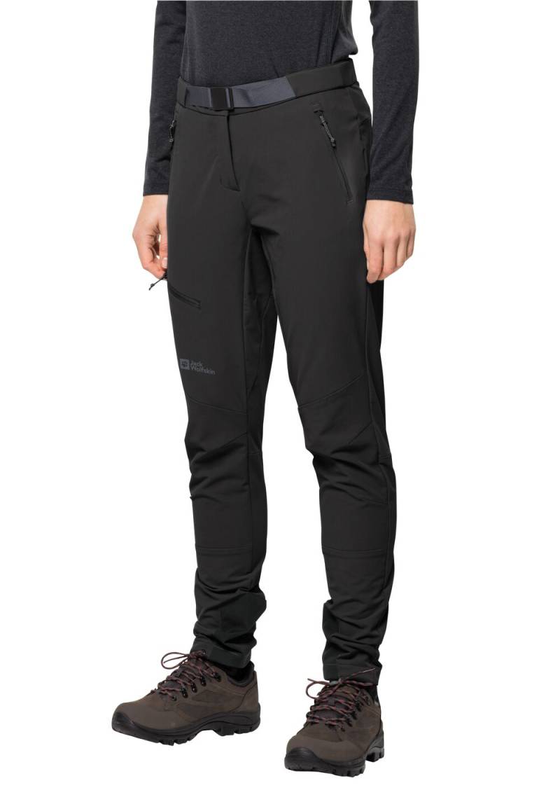 Jack Wolfskin Trekking-Softshellhose Damen Ziegspitz Pants Women 34 black black von Jack Wolfskin