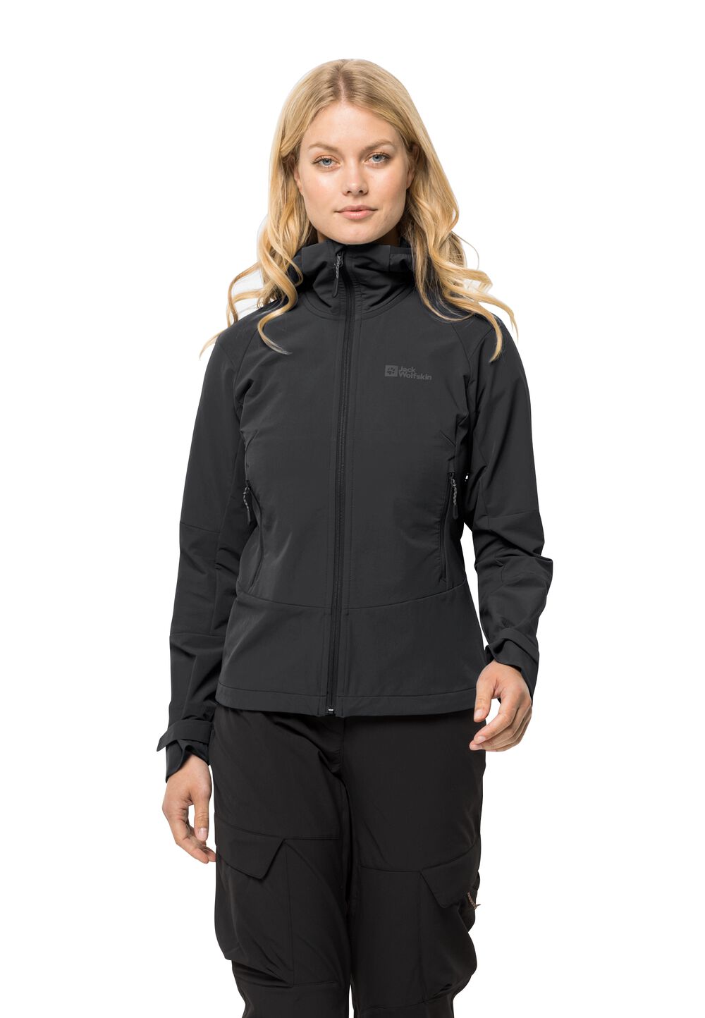 Jack Wolfskin Trekking-Softshelljacke Damen Kammweg Jacket Women L black black von Jack Wolfskin