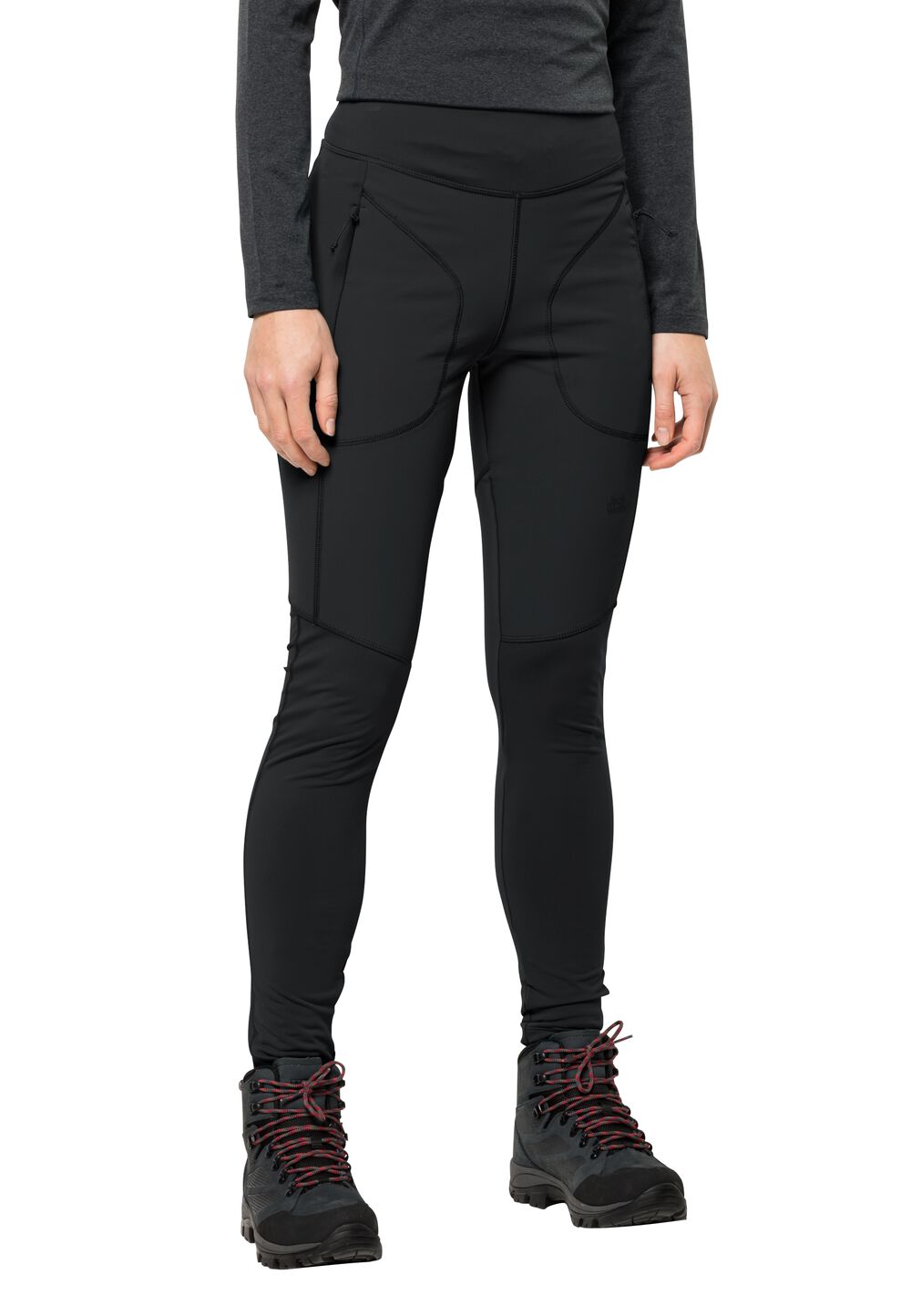 Jack Wolfskin Wanderhose Damen Salmaser Tights Women L schwarz black von Jack Wolfskin