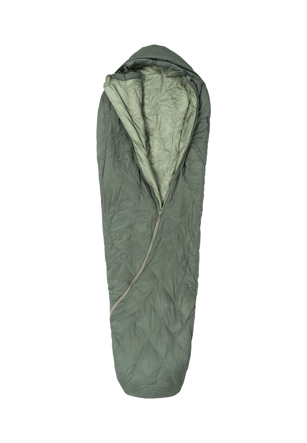 Jack Wolfskin Warmer Daunenschlafsack für bis zu 5° Athmos Down |5, 195cm RDS left picnic green picnic green von Jack Wolfskin