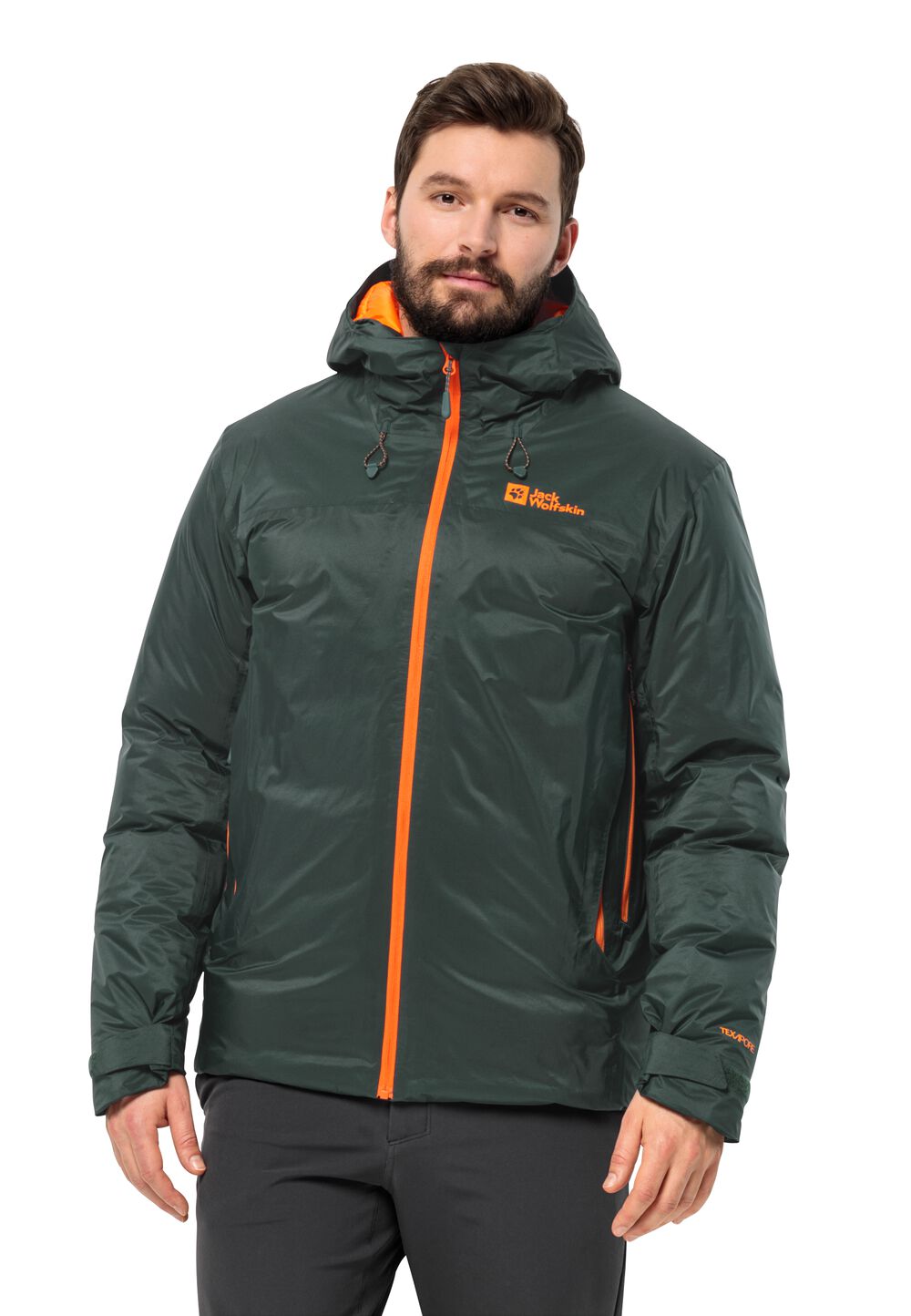 Jack Wolfskin Wasserdichte Daunenjacke Herren Cyrox 2L Down Jacket Men L black olive black olive von Jack Wolfskin