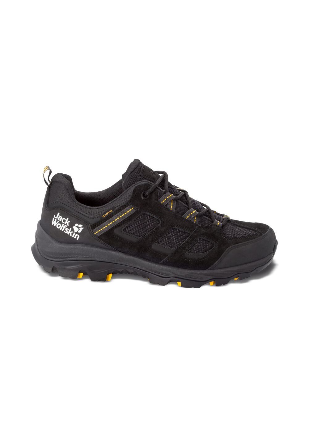 Jack Wolfskin Wasserdichte Wanderschuhe Herren Vojo 3 Texapore Low Men 42 schwarz black / burly yellow XT von Jack Wolfskin