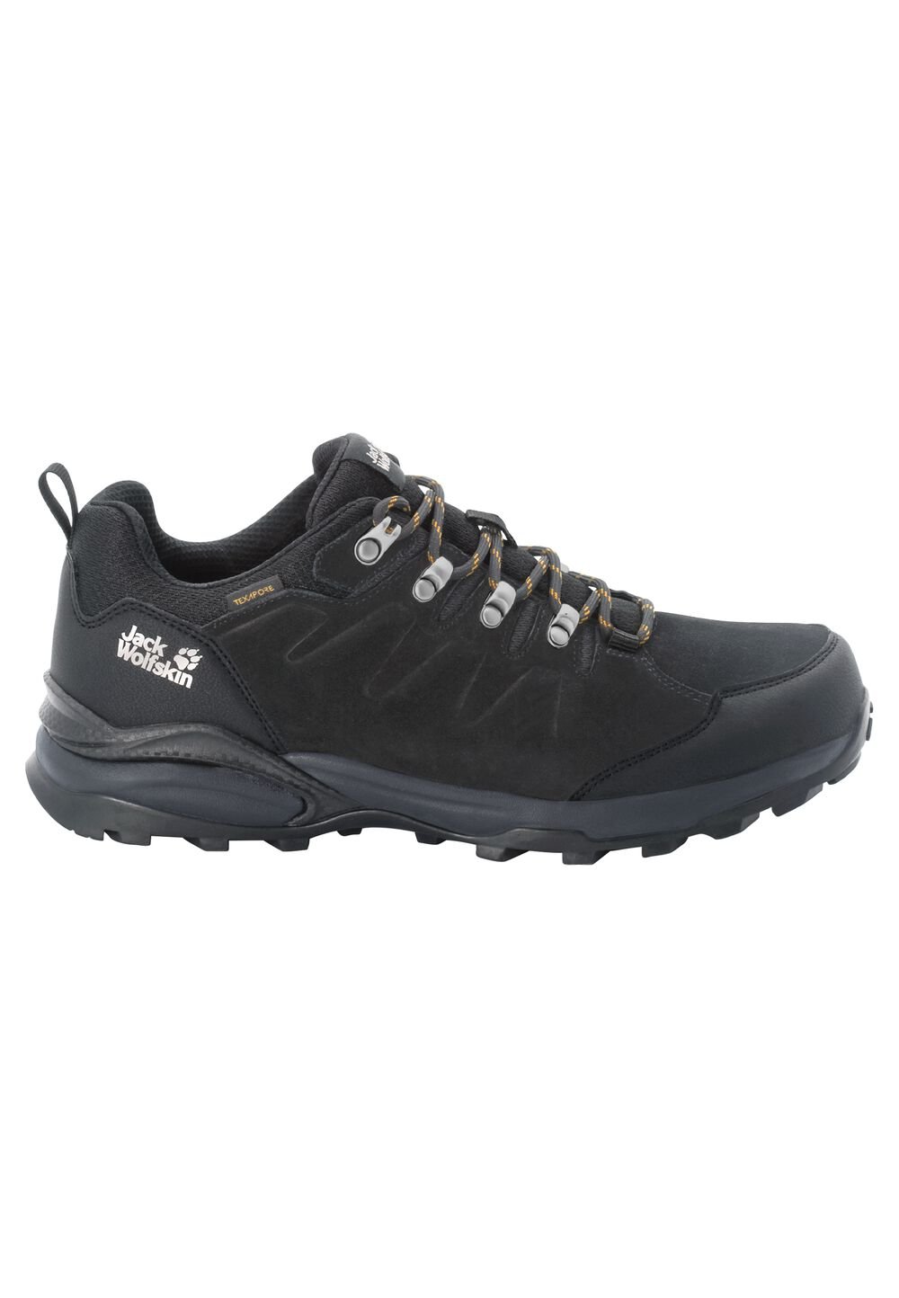 Jack Wolfskin Wasserdichte Wanderschuhe Herren Refugio Texapore Low Men 41 schwarz phantom / burly yellow XT von Jack Wolfskin