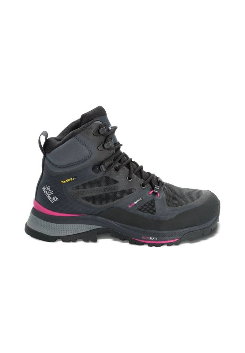 Jack Wolfskin Wasserdichte Trekkingschuhe Damen Force Trekker Texapore Mid Women 35.5 schwarz black / pink von Jack Wolfskin