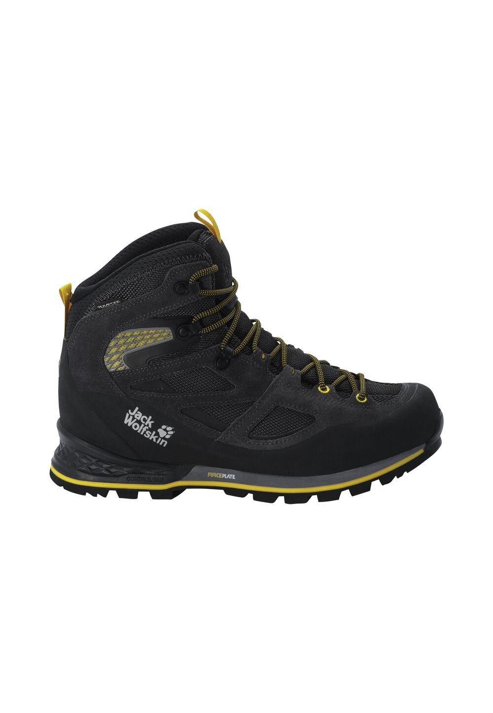 Jack Wolfskin Wasserdichte Trekkingschuhe Herren Force Crest Texapore Mid Men 39.5 black / burly yellow xt Black / Burly Yellow Xt von Jack Wolfskin