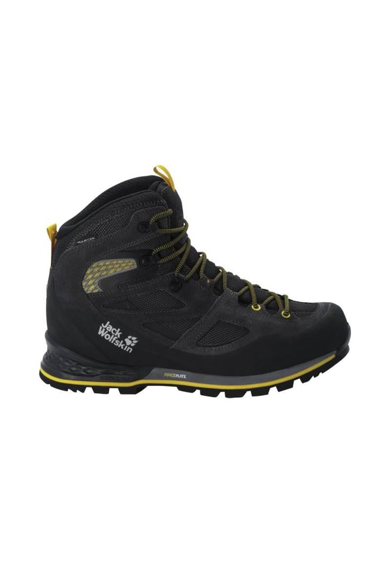 Jack Wolfskin Wasserdichte Trekkingschuhe Herren Force Crest Texapore Mid Men 44.5 schwarz black / burly yellow XT von Jack Wolfskin